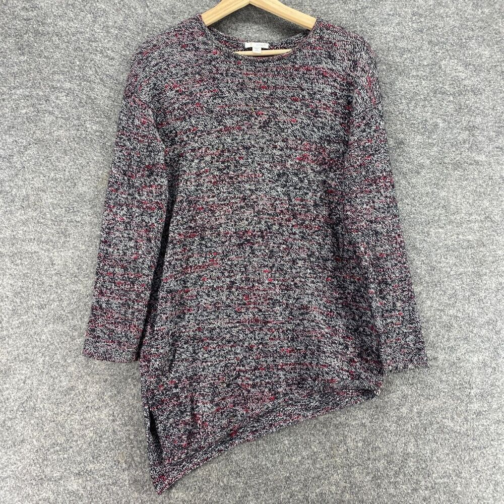 Purejill Sweater Pullover Women PXS Petite Gray Knit Cashmere Long Sleeve Casual